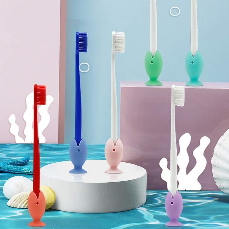 2024 Silicone Toothbrush Holder Storage Rack Wallmounted Organizer Stand Caddy With Cover Electric Kids Hanger Bathroom Shower