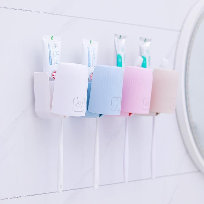 Storage Organizer Travel Kids Bathroom Counter top Wall mounted Stand Holder Toothbrush