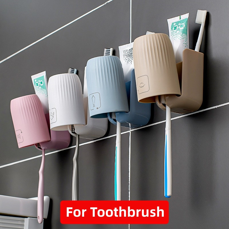 Storage Organizer Travel Kids Bathroom Counter top Wall mounted Stand Holder Toothbrush