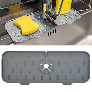 Factory Price Hot Selling Sink Faucet Silicone Mat Absorbable Draining Water Catcher For Kitchen Sink Splash Guard