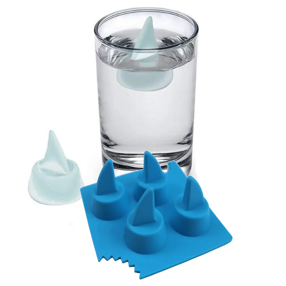 Cool Cocktails Drinks Oceanthemed Parties Sharkthemed Molds Trays Novelty Cubes Sharkshaped Tray Cube Ice Shark Silicone