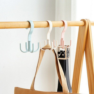 Home Indoor High Quality Creative Rotate Hook Belt Tie Bag Scarf Closet Organizer Holder Hanger Rack Rotary tie scarf hook