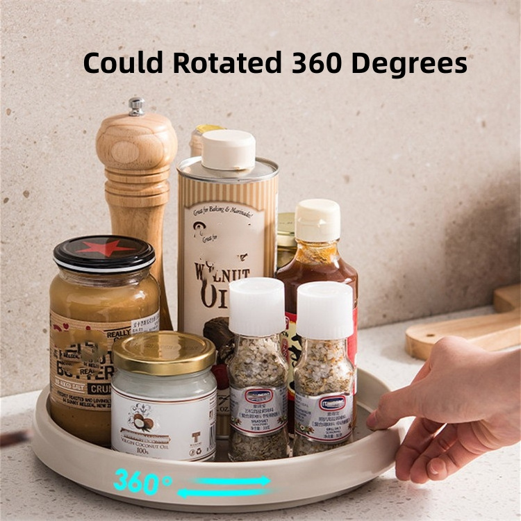 360 Rotating Makeup Organizer Bathroom Kitchen Make Up Spinning Holder Rack Large Capacity Storage Cooking Teel Condiment spices