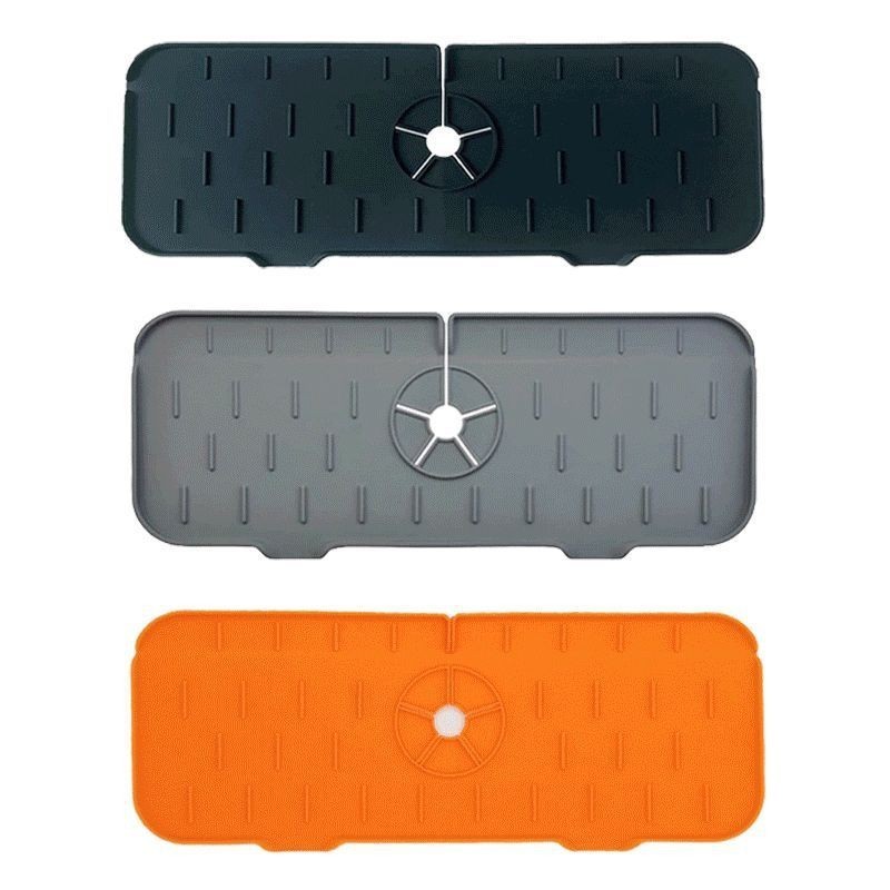 Hot Custom Wholesale Silicone Sink Faucet Mat For Kitchen Splash 120g Multifunction Guard behind Soap Tray Backsplash silicone