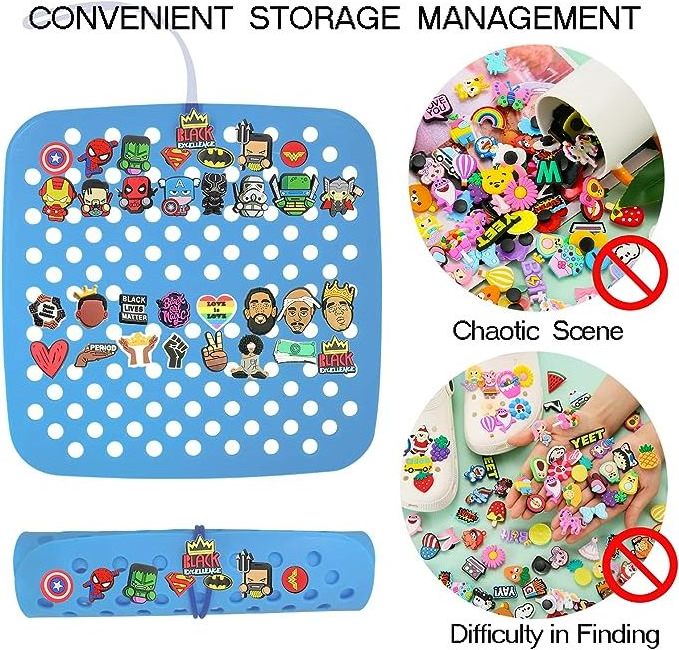 Silicone Crocs Charm Organizer  Storage Holder For Shoes Accessories Display Case Rack Box Tray Container Drawer Stand Shoe She