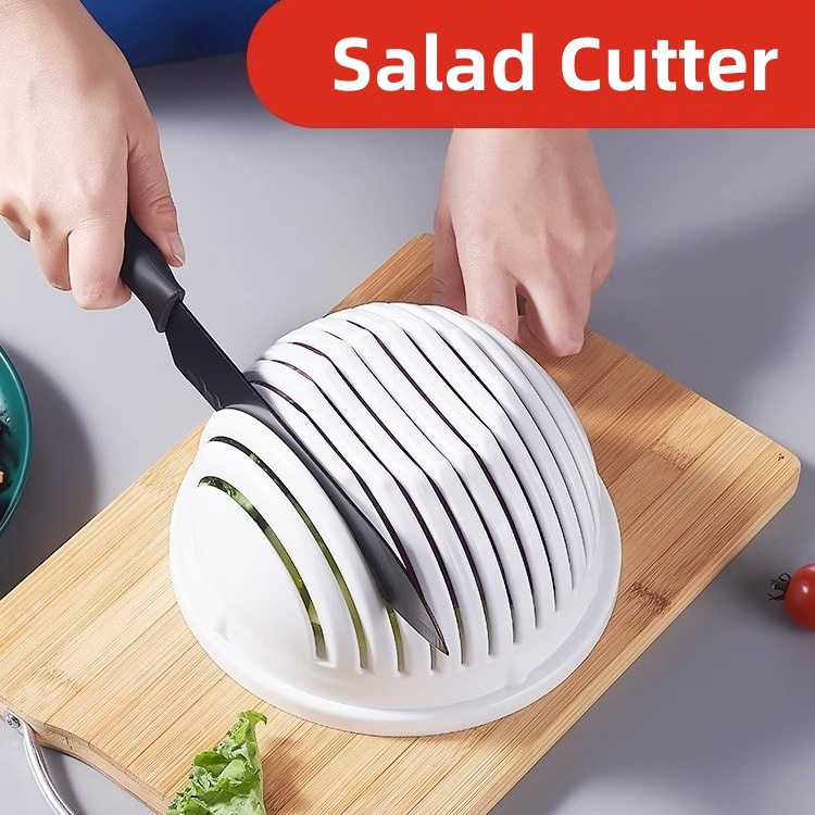 New Trend OEM Kitchen Cooking Fruit Vegetable Tools Salad Cutter Bowl Colander Food Grade Vegetable Divider Cutting Bowl