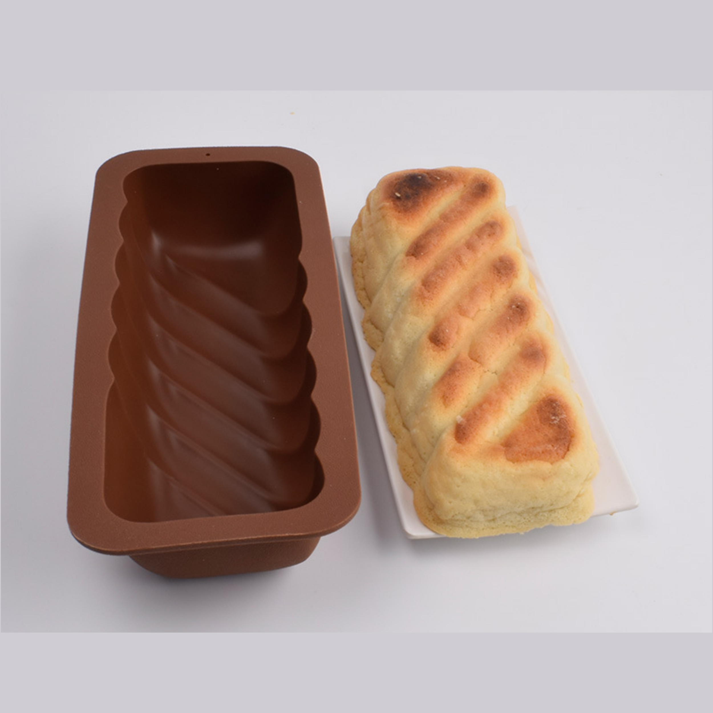 Food Grade Kids Cookie Cutter Silicone Baking Toast Bread Mold Easy Release Cake Pan Brownie Baking Tray with Non-slip Handle