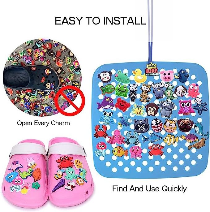 Silicone Crocs Charm Organizer  Storage Holder For Shoes Accessories Display Case Rack Box Tray Container Drawer Stand Shoe She