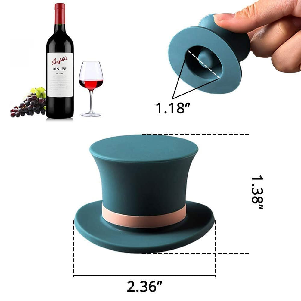 Silicone Wine Stoppers for Wine Bottles Reusable Magic Cap Decorative Beverage Corks Wine Saver Silicone Bottle Top Cover