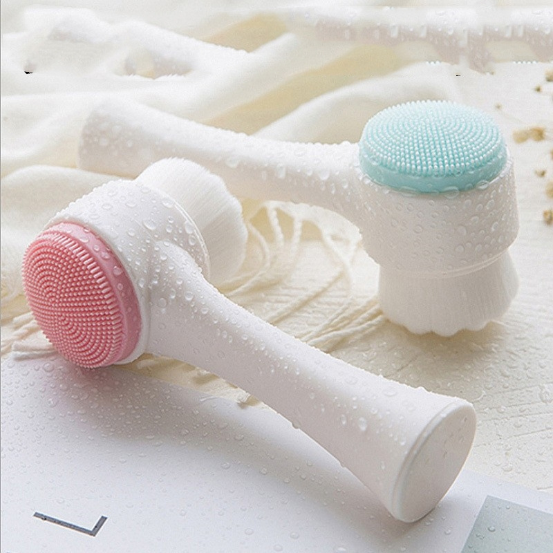 silicone face body brush bath exfoliating shower exfoliator wash cleaning massager sponge loofah mitt glove buffer