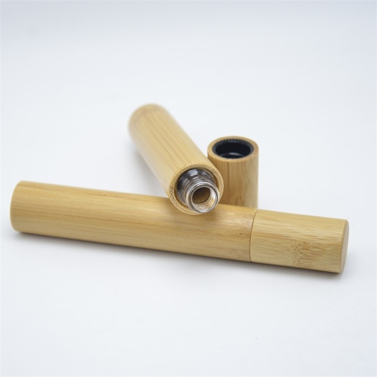 Amber glass bamboo biodegradable packaging for cosmetics