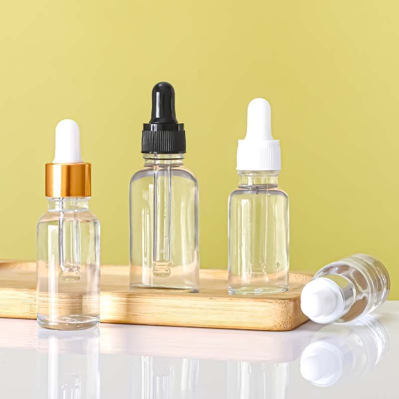 Empty 15ml 30ml 50ml glass hair oil bottles dropper packaging for cosmetics