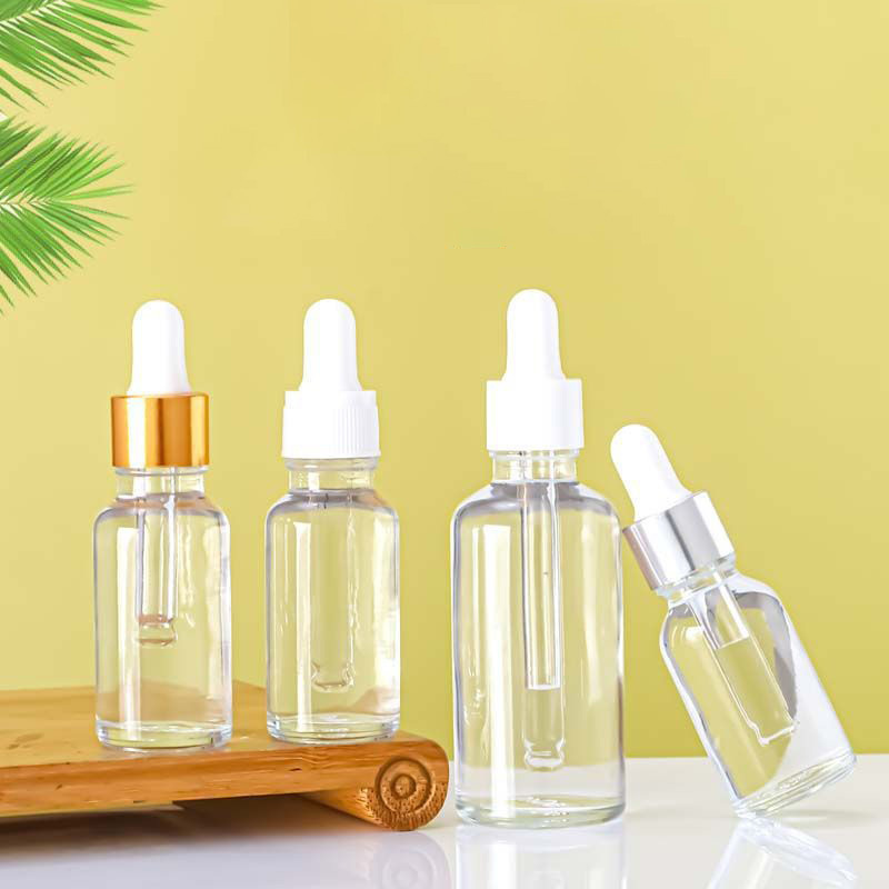 Empty 15ml 30ml 50ml glass hair oil bottles dropper packaging for cosmetics