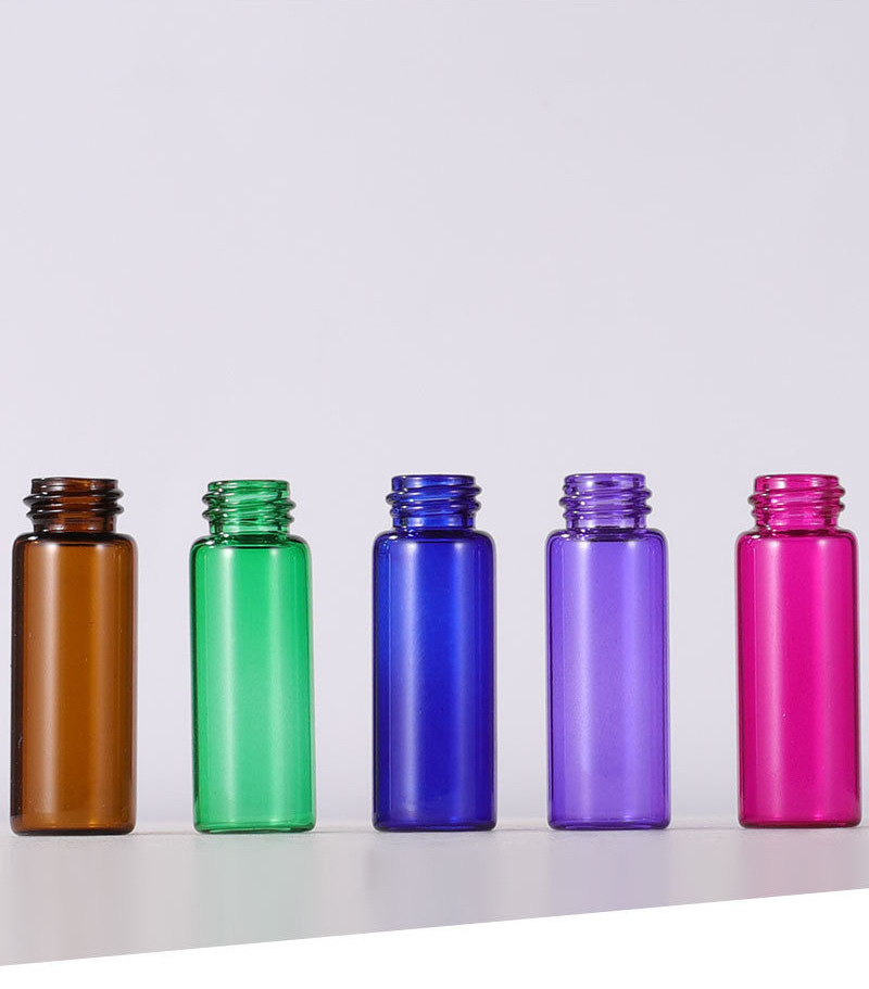 New in small essential oil bottles 10 ml essential oil bottles rainbow color green glass bottle