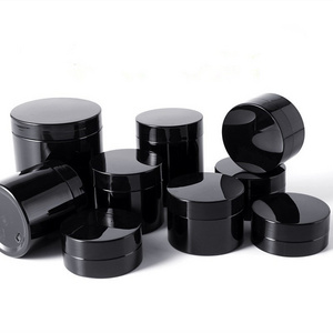 Wholesale Cosmetic Containers 50ml 60ml 100ml 120ml 150g 200ml 250ml 500ml Black Face Cream PET Plastic Jars