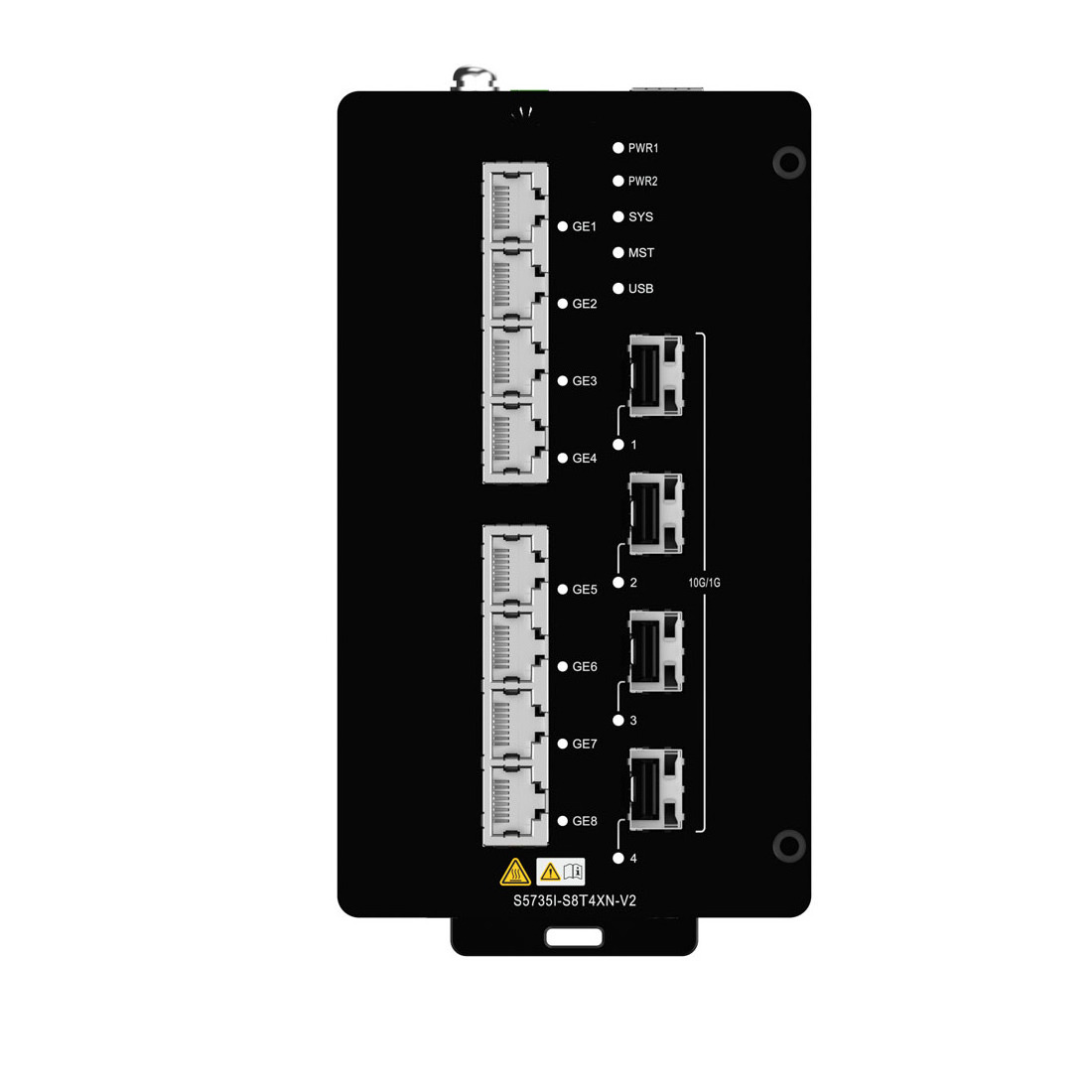 CloudEngine S5735I-S8T4XN-V2 Industry Switch with 8 X 10/100/1000BASE-T Ports and 4 X 10 GE SFP+ Ports