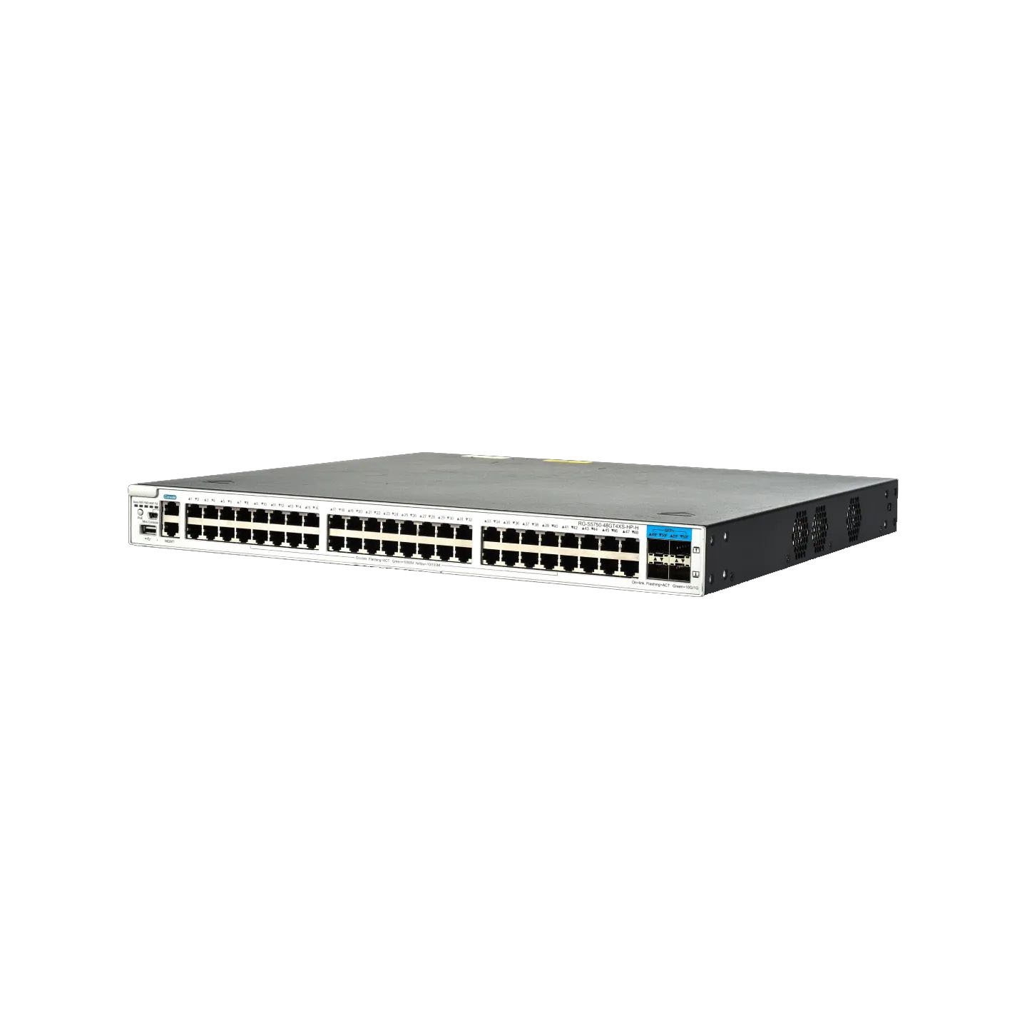 Enterprise-Class RG-S5750-48GT4XS-HP-H Core/Aggregation PoE Switch with 48 GE Electrical Ports 10GE Uplink Two Expansion Slots