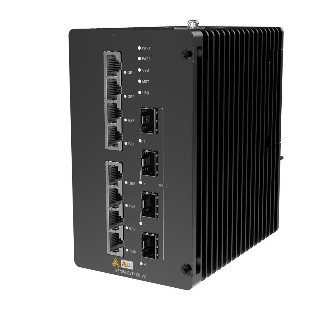 CloudEngine S5735I-S8T4XN-V2 Industry Switch with 8 X 10/100/1000BASE-T Ports and 4 X 10 GE SFP+ Ports