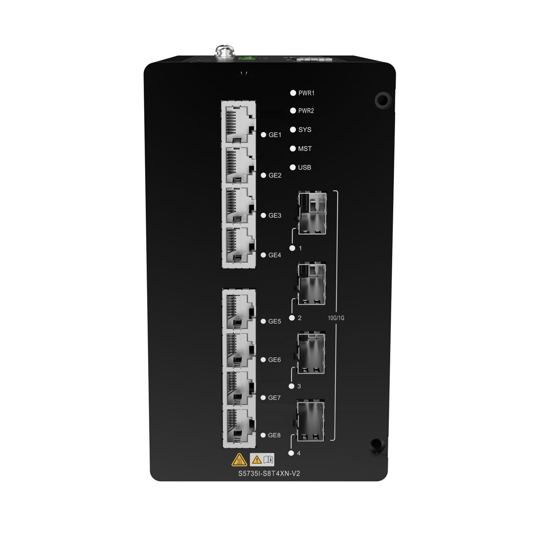 CloudEngine S5735I-S8T4XN-V2 Industry Switch with 8 X 10/100/1000BASE-T Ports and 4 X 10 GE SFP+ Ports