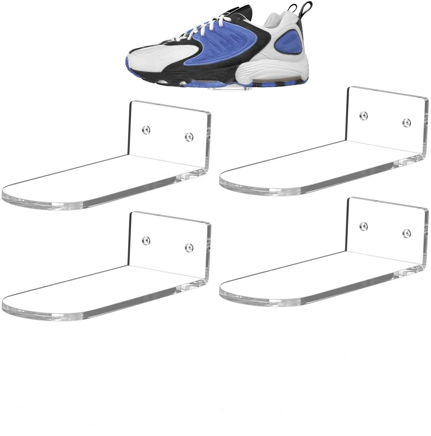 Manufacturer factory supplier OEM Clear Floating Shoe Shelves to Showcase Sneaker Collection Shoe Store Display Rack Wall Shelf