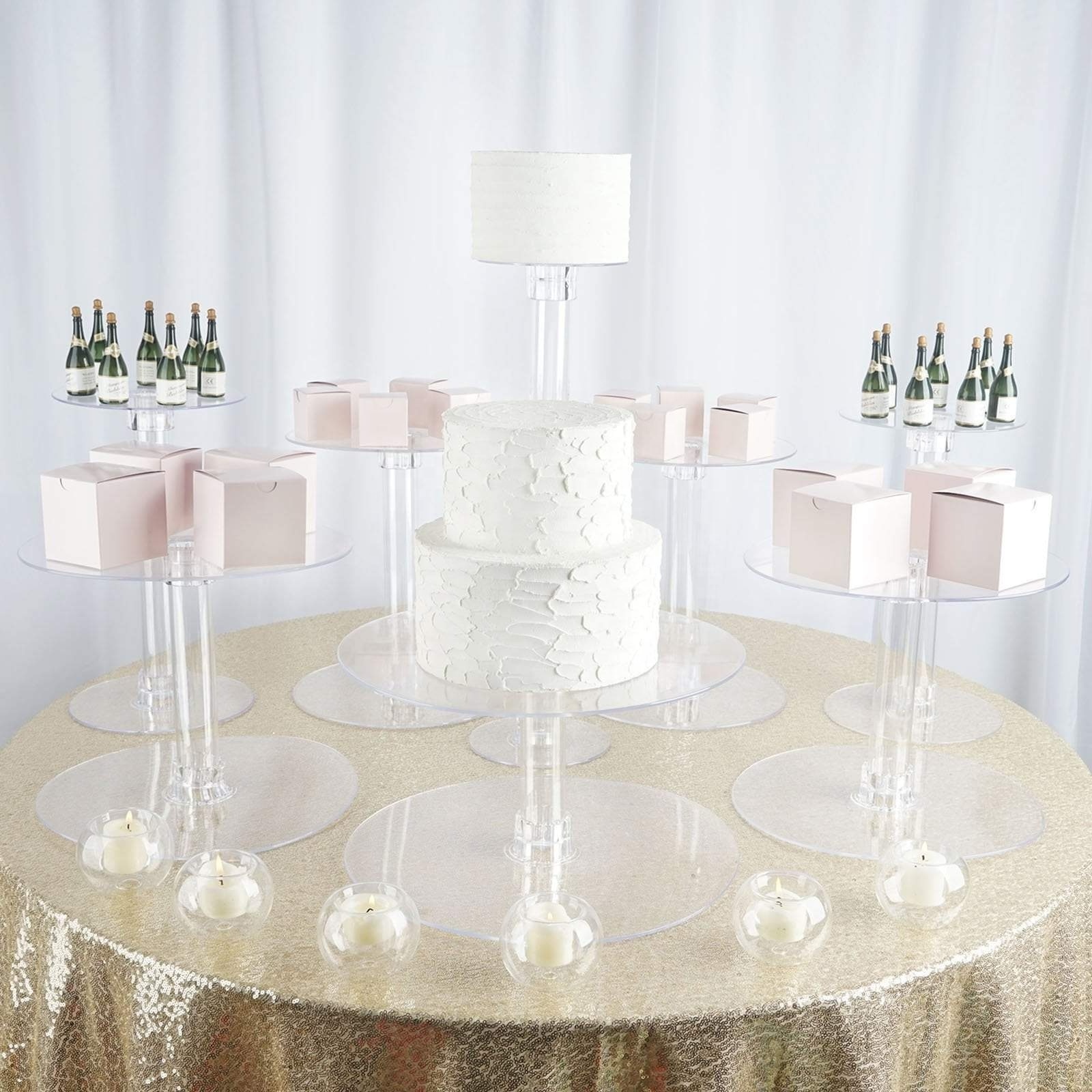 Manufacturer factory supplier Clear Acrylic Cascade Cake display stand