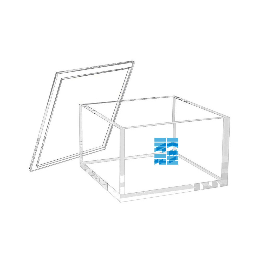 Manufacturer Custom Acrylic box clear acrylic display case 5side box with lid/sliding lid or base plexiglass acrylic box cube