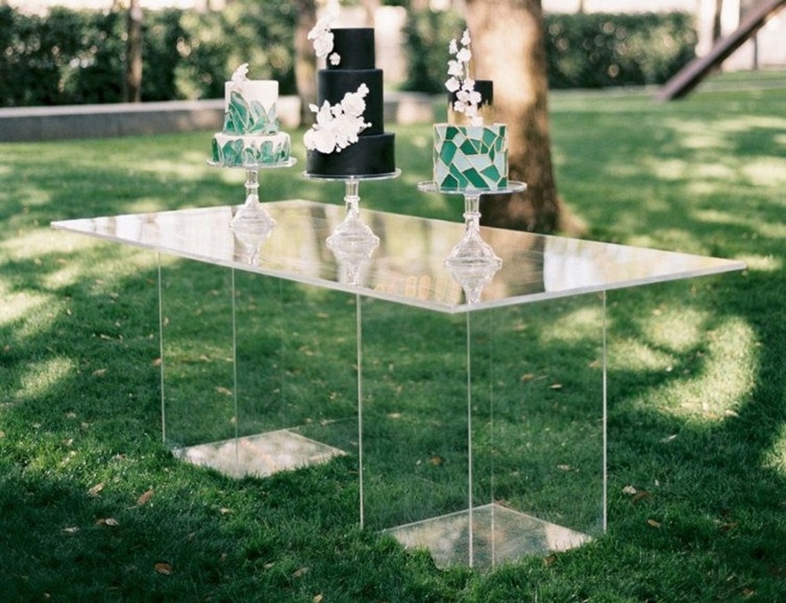 Modern Clear decorate custom acrylic wedding table Acrylic Bridal table / acrylic Sweetheart table