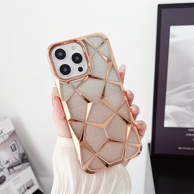 High-end simple electroplated glitter Water Cube fashion phone case for iPhone14promax 13pro 12 protective case 11 for Apple 15