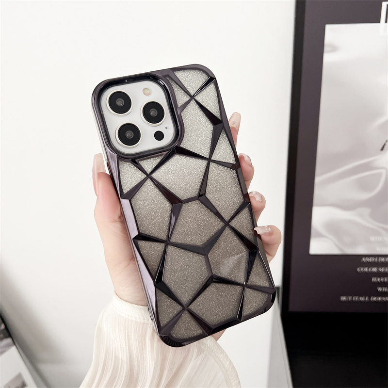 High-end simple electroplated glitter Water Cube fashion phone case for iPhone14promax 13pro 12 protective case 11 for Apple 15