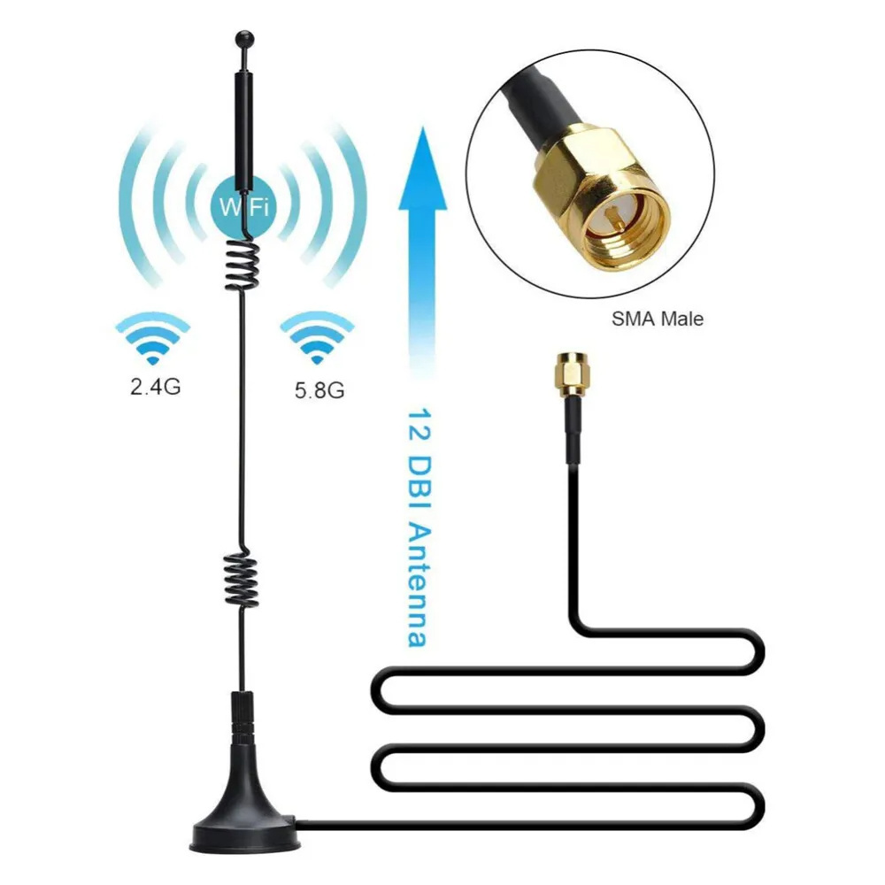 2dbi WIFI Antenna For Router Camera 2.4G/5.8G Dual Band Pole Antenna