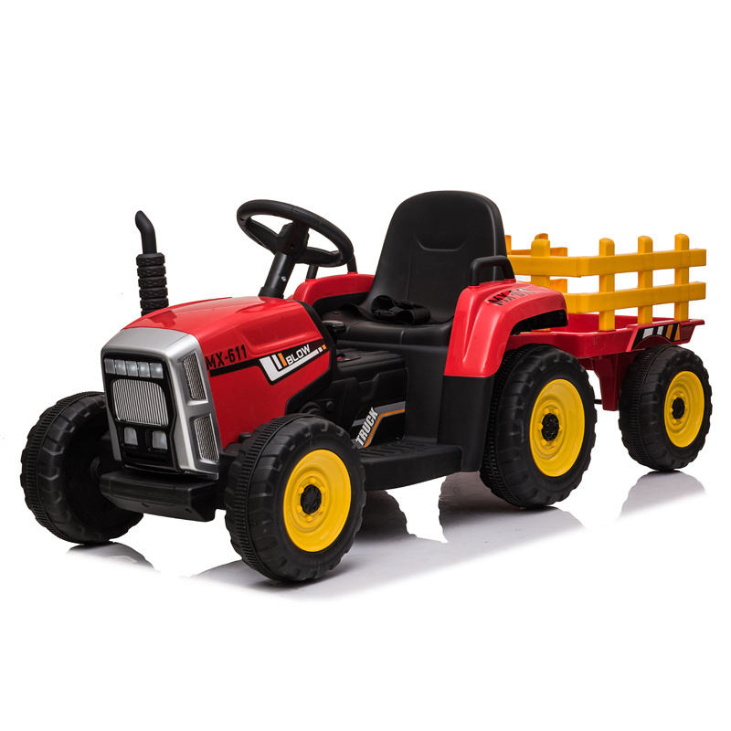 2020 high quality 12v children ride on tractor with trailer kids electric vehicle baby farm tractor