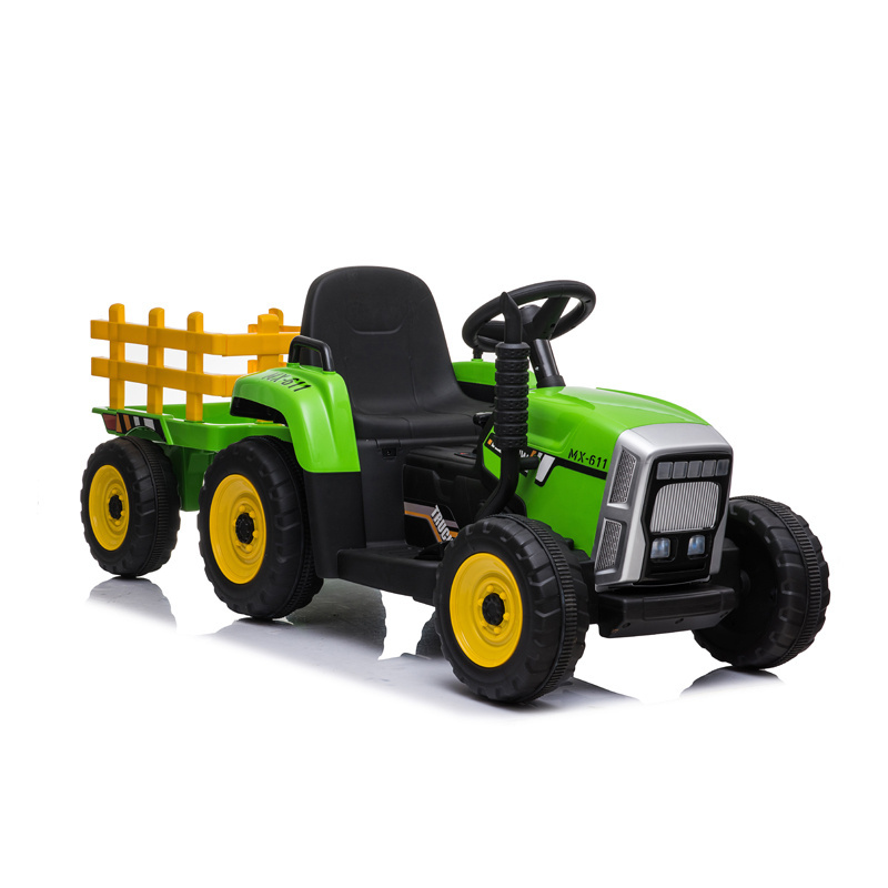 2020 high quality 12v children ride on tractor with trailer kids electric vehicle baby farm tractor