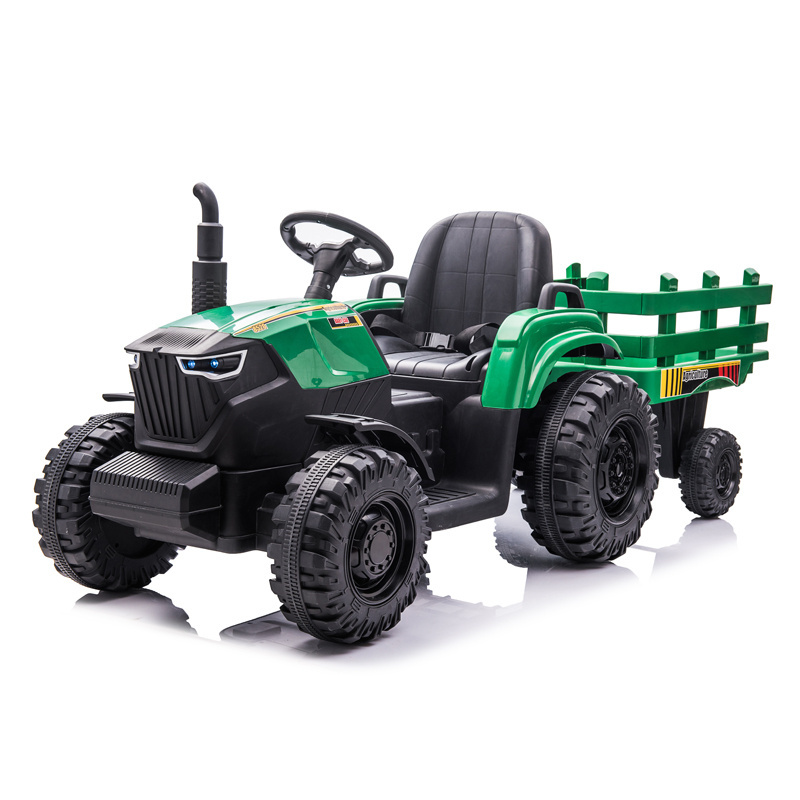 2021 best kids gift made in china 24v baby ride on tractor with trailor electric children toy vehicle