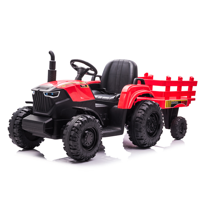 2021 best kids gift made in china 24v baby ride on tractor with trailor electric children toy vehicle