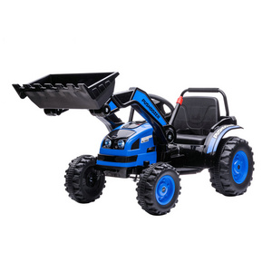 2021 attractive kids gift baby electric ride on tractor with front loader children driving tractor plastic ride on car