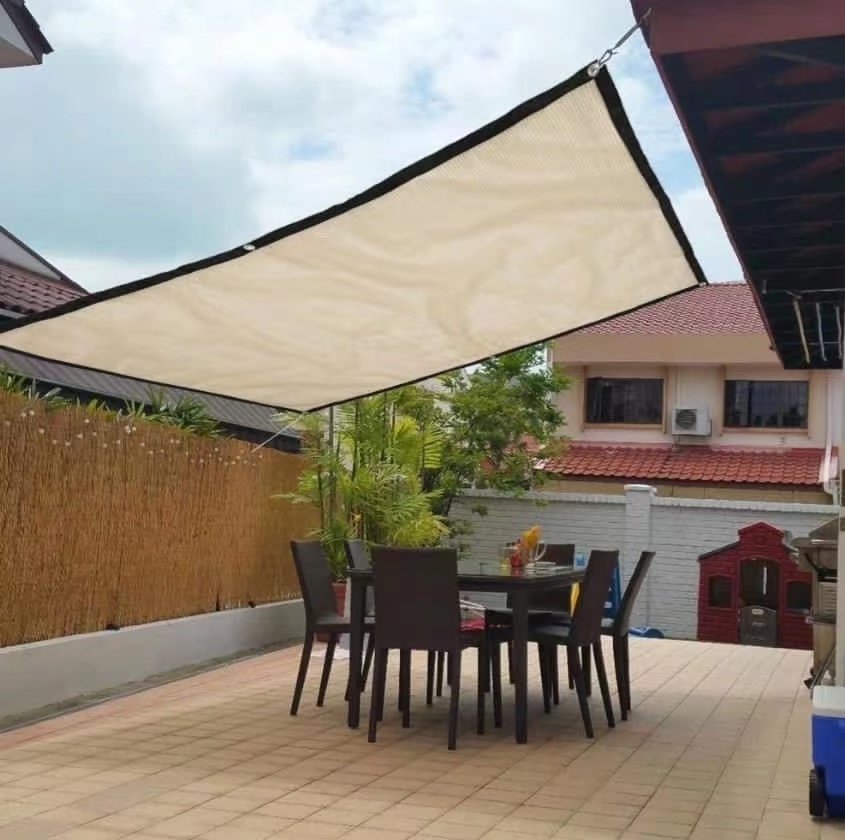 sun shade sail factory 2022 new low price 100% virgin HDPE UV block knitted fabric polyester waterproof Oxford outdoor shades