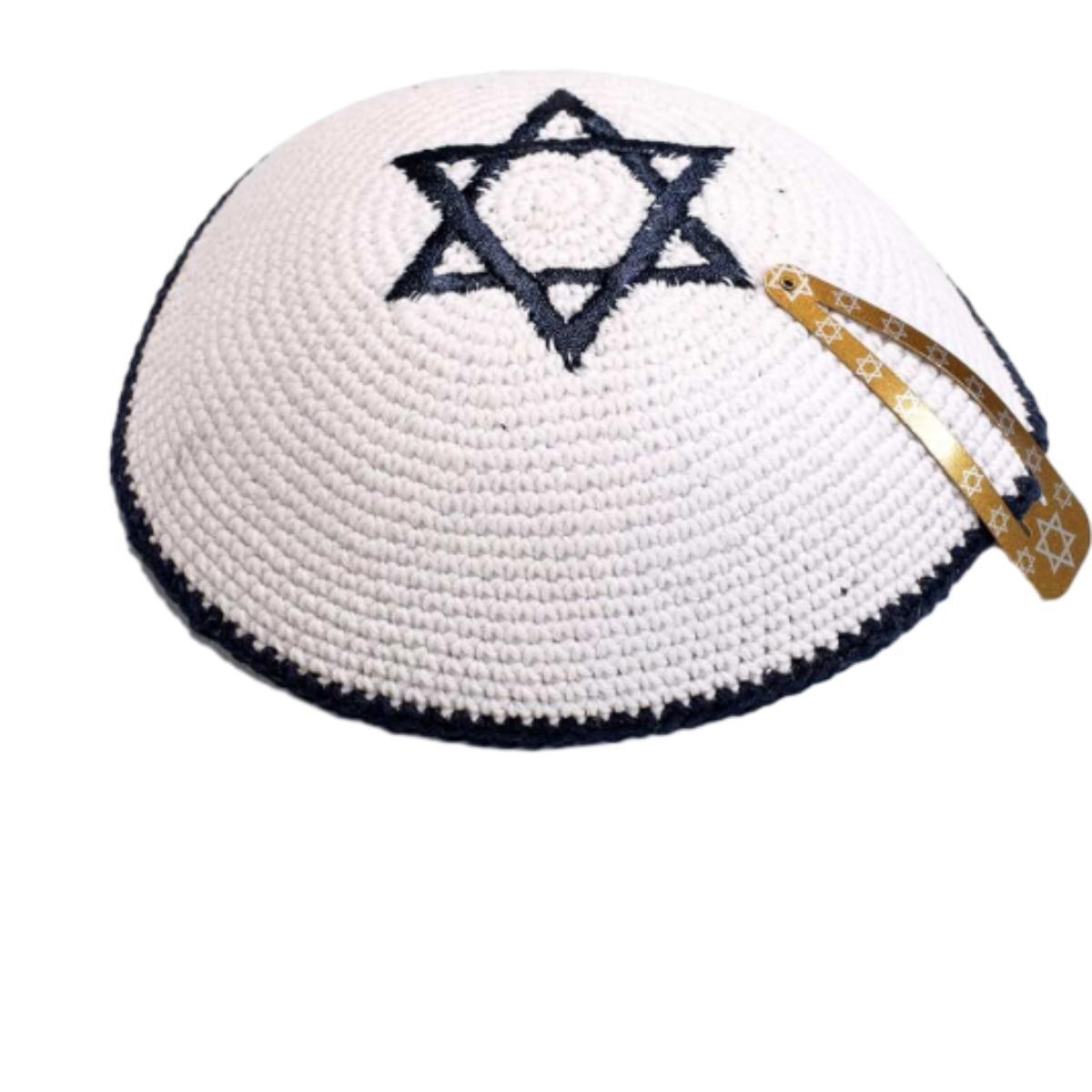 Custom Logo Printing Design DMC Dye Cotton Polyester Embroidered Crocheted DMC Israel Kippah