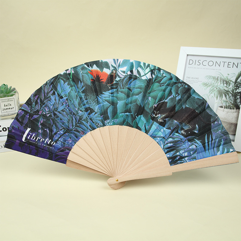 BSBH Traditional Wooden Sublimation Hand Fan 24/18/16pcs sticks Personalized Pattern Manual Fans