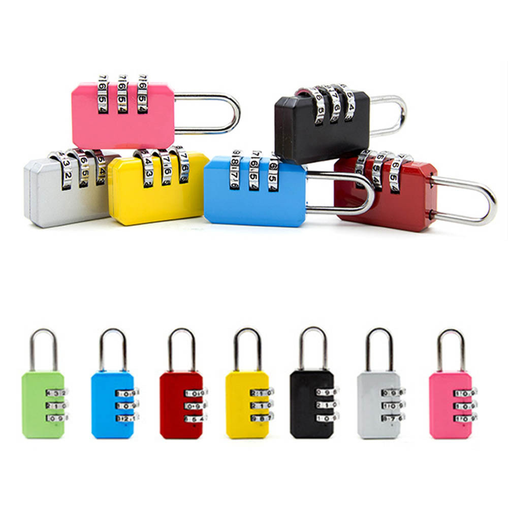 3 Digit Dial Combination Code Number Lock Padlock For Luggage Zipper Bag Backpack Handbag Suitcase Drawer Durable Locks