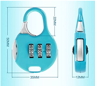 Small Combination Lock 4 Digit Padlock for School Gym Locker, Sports Locker, Fence, Hasp Storage