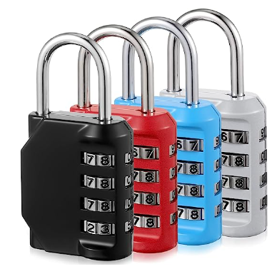 4 Digit Combination Lock Resettable Waterproof Padlock Outdoor Key Padlock With Hardened Shackle