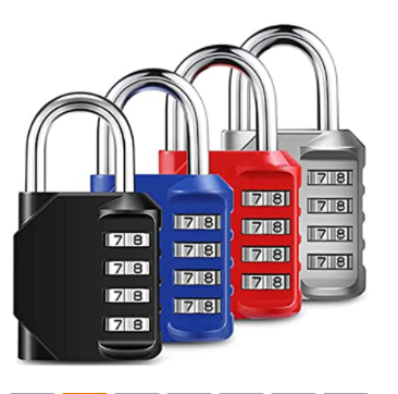 4 Digit Combination Lock Resettable Waterproof Padlock Outdoor Key Padlock With Hardened Shackle