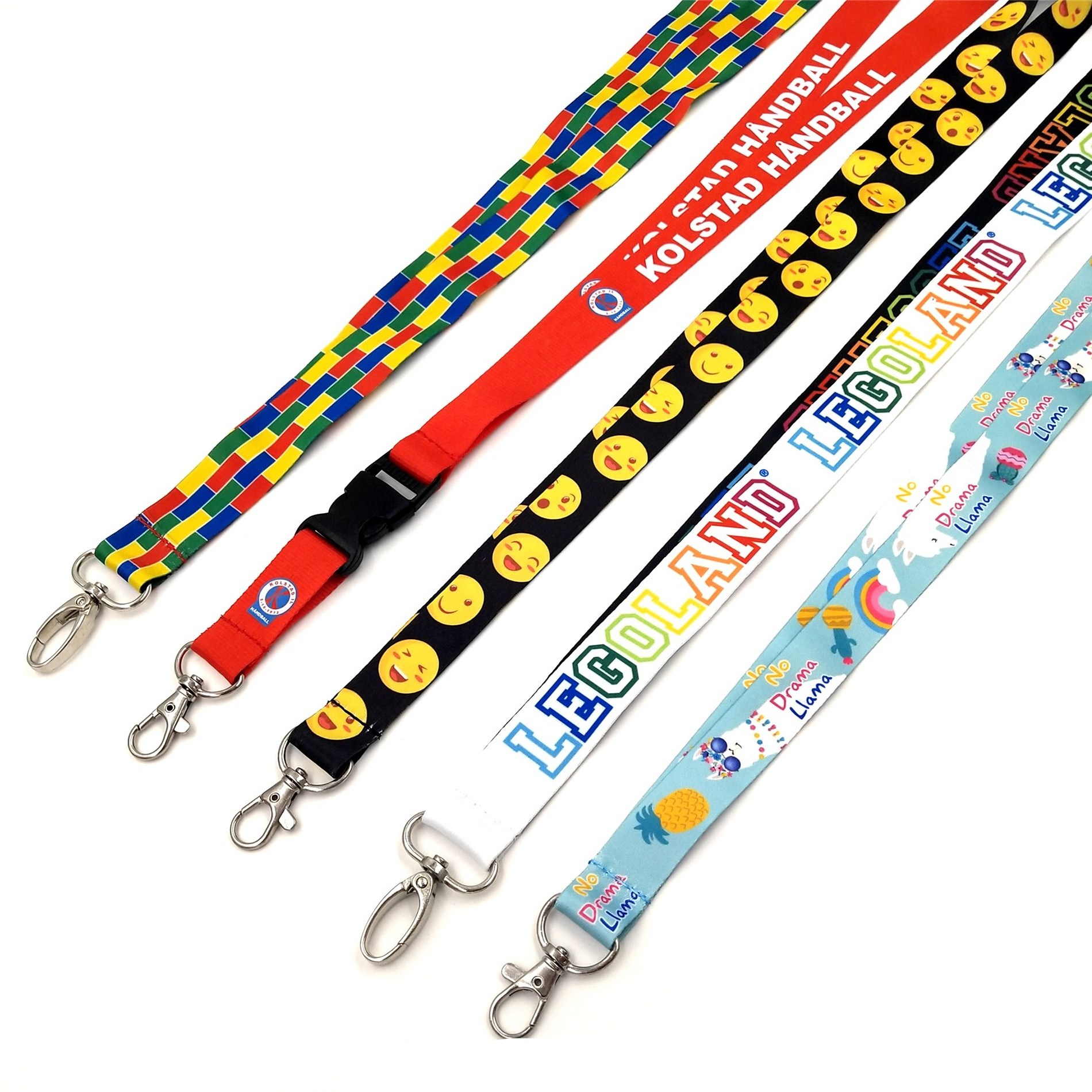 Free Sample No Minimum Order Custom Printed Sublimation Neck Lanyards With Logo Custom Keychain Polyester Lanyard