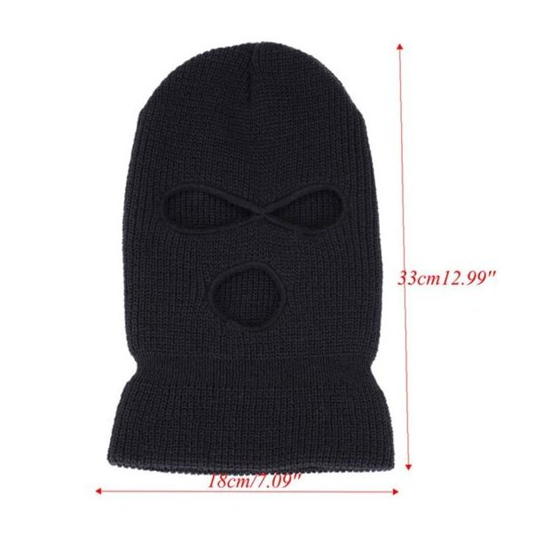 3-Hole Ski Masked Balaclava Knit Hat Face Shield Snow Winter Warm Bike Motorcycle Helmet Ski Face Masked Neck Warmer