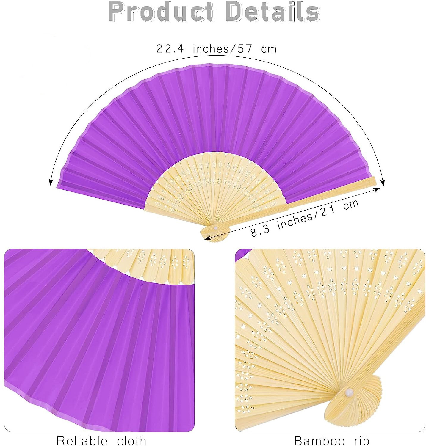 BSBH Double Sided Printing Chinese Traditional Manual Paper Hand Held Fan With Custom Logo