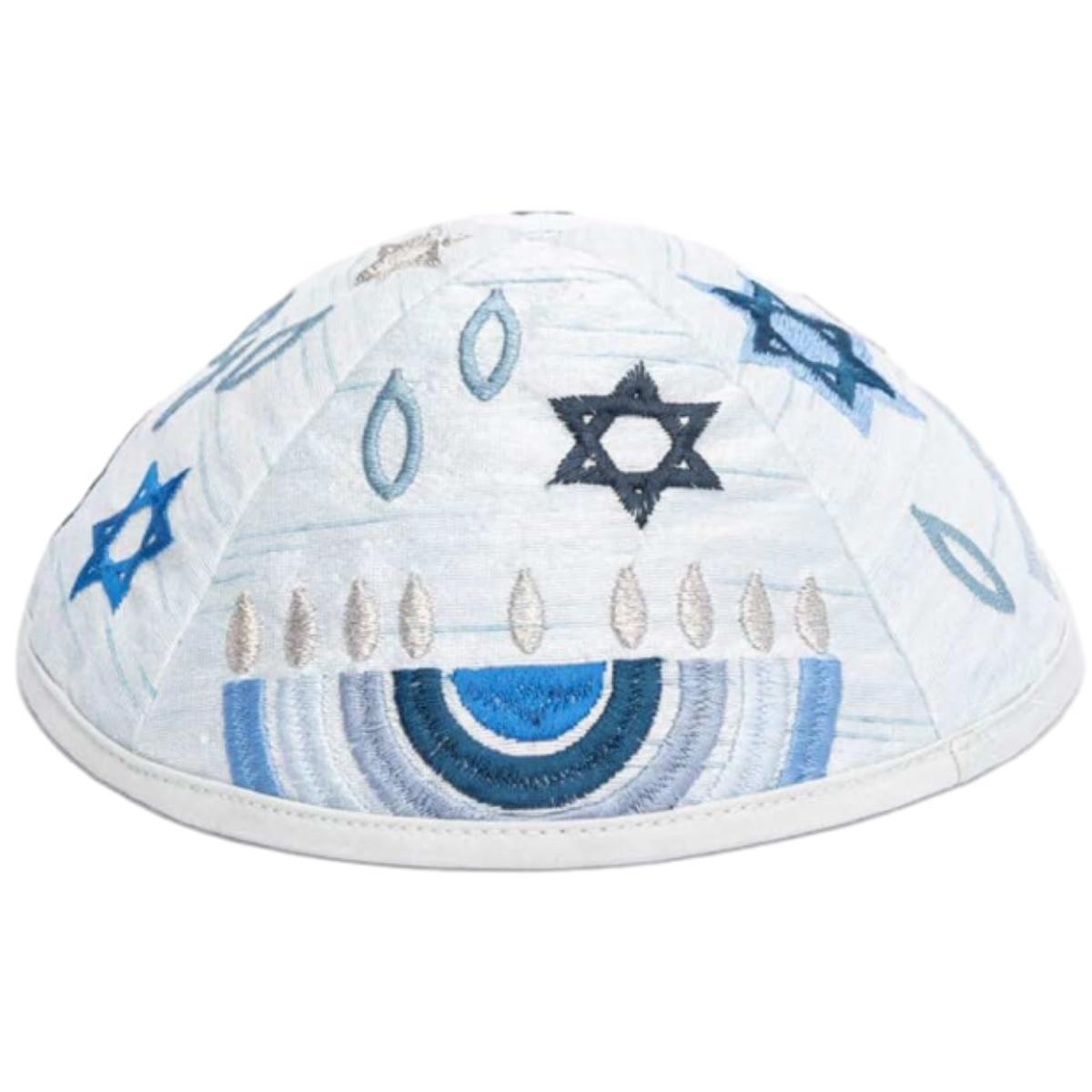 Custom Logo Printing Design DMC Dye Cotton Polyester Embroidered Crocheted DMC Israel Kippah