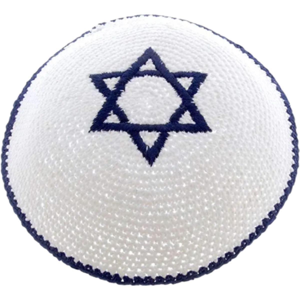 Custom Logo Printing Design DMC Dye Cotton Polyester Embroidered Crocheted DMC Kippah