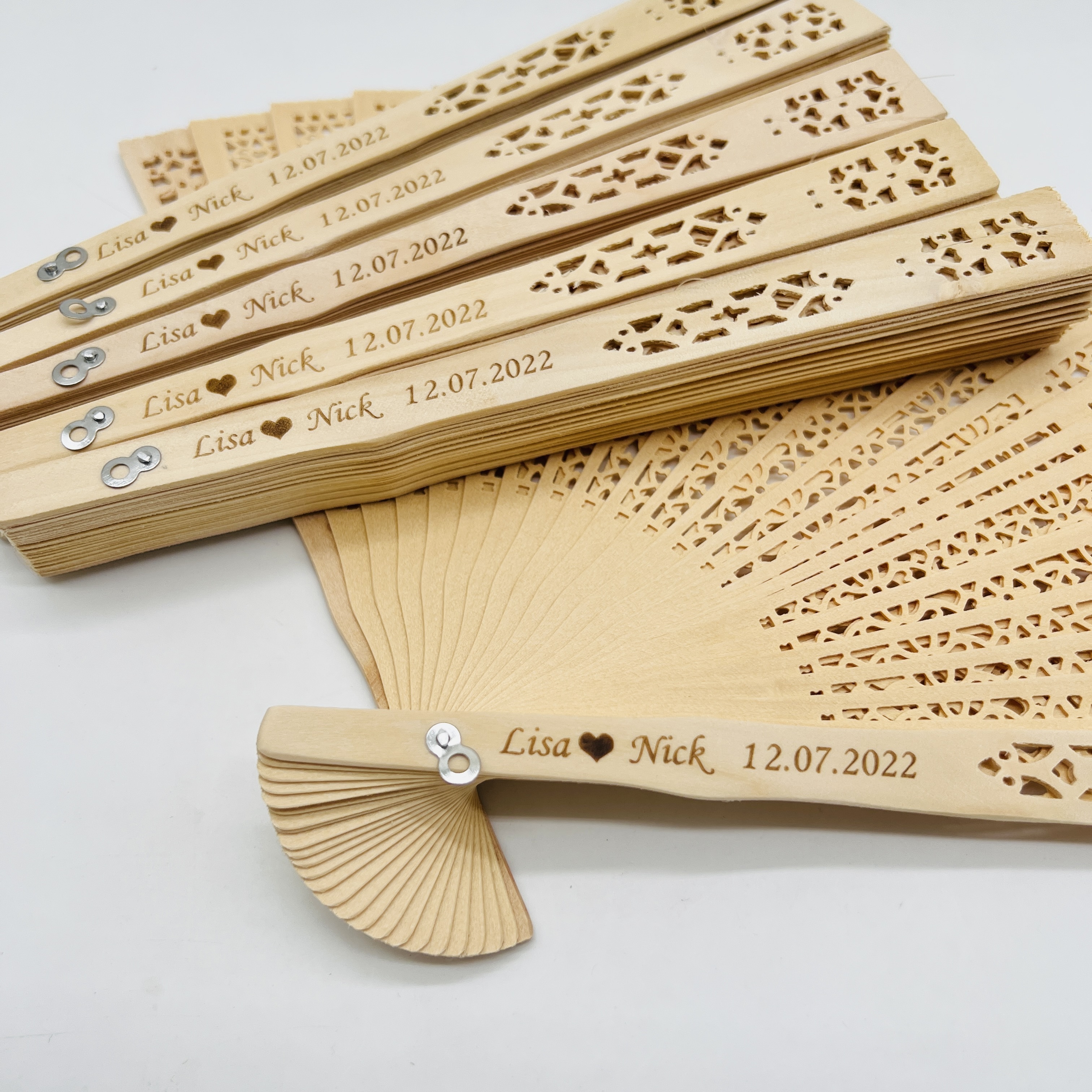 Nature Wooden Wedding Hand Fans for Wedding Souvenir Gift