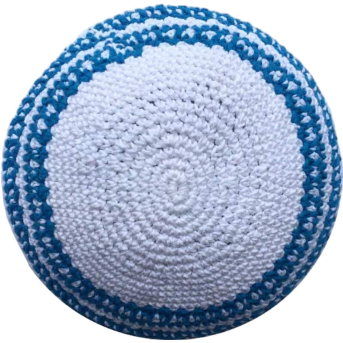 Custom Logo Printing Design DMC Dye Cotton Polyester Embroidered Crocheted DMC Kippah