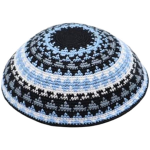 Custom Logo Printing Design DMC Dye Cotton Polyester Embroidered Crocheted DMC Kippah